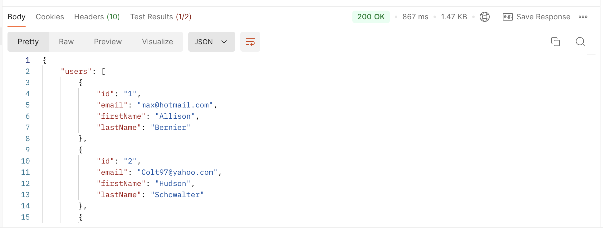Ответ на запрос