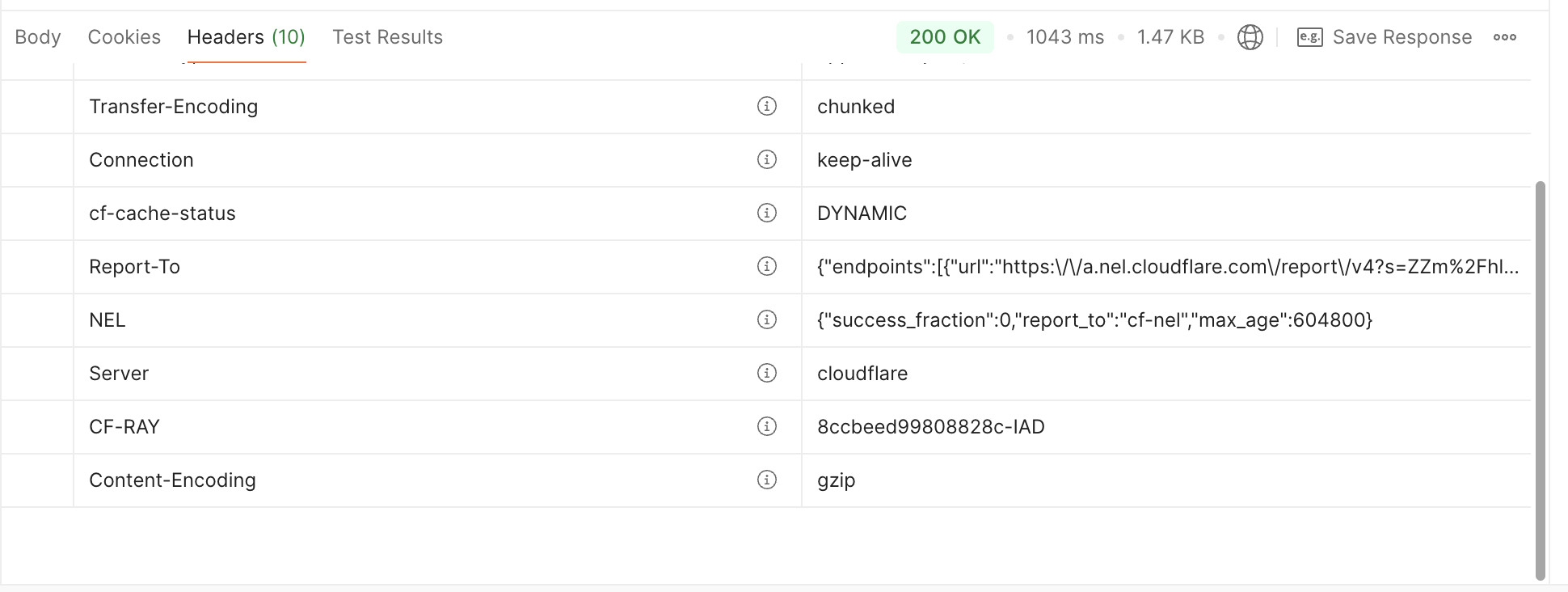 Заголовки ответа