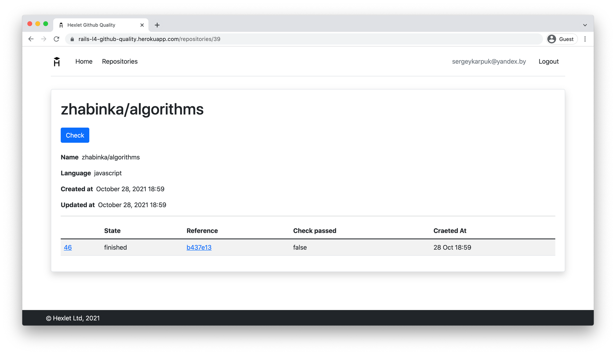 Repository checks list
