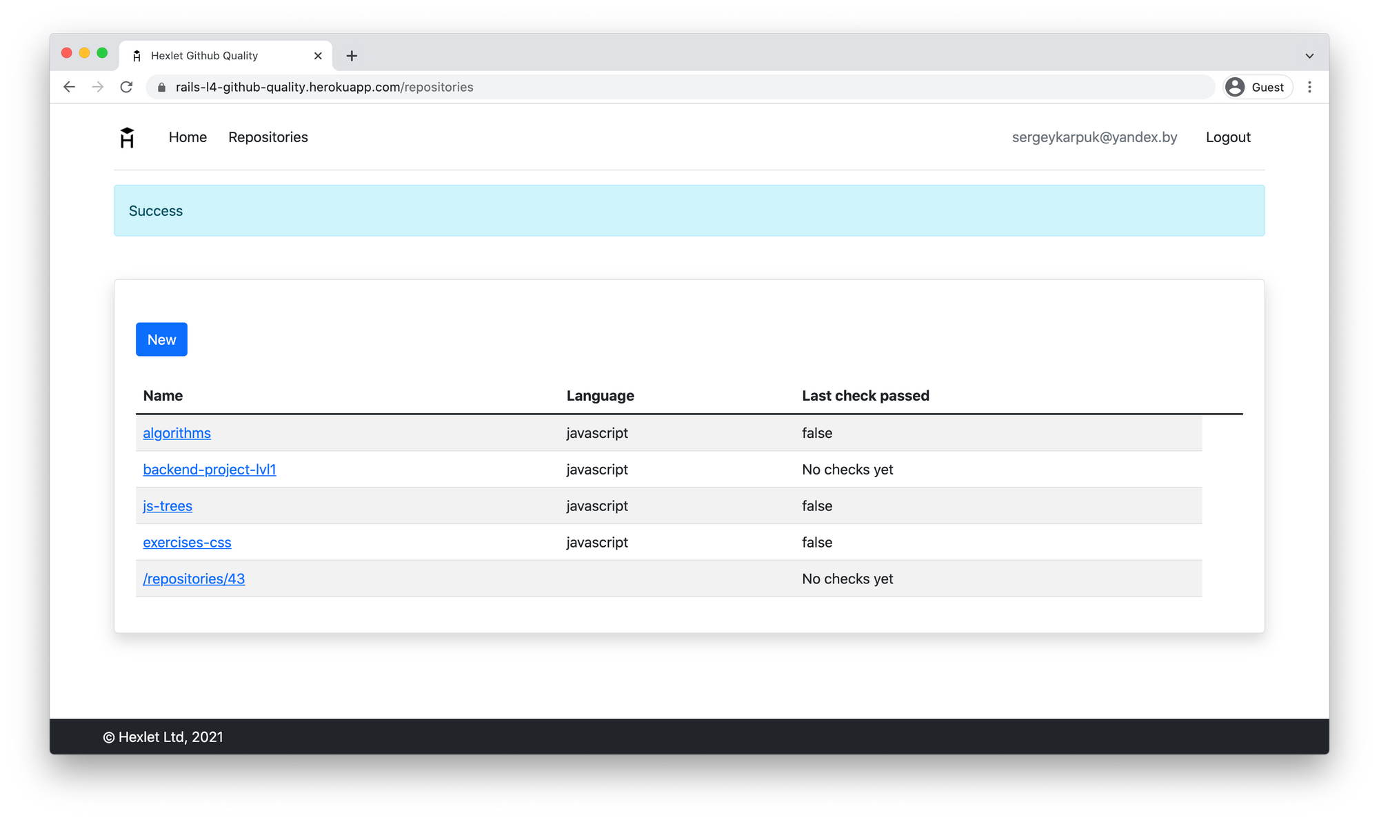 Repositories views