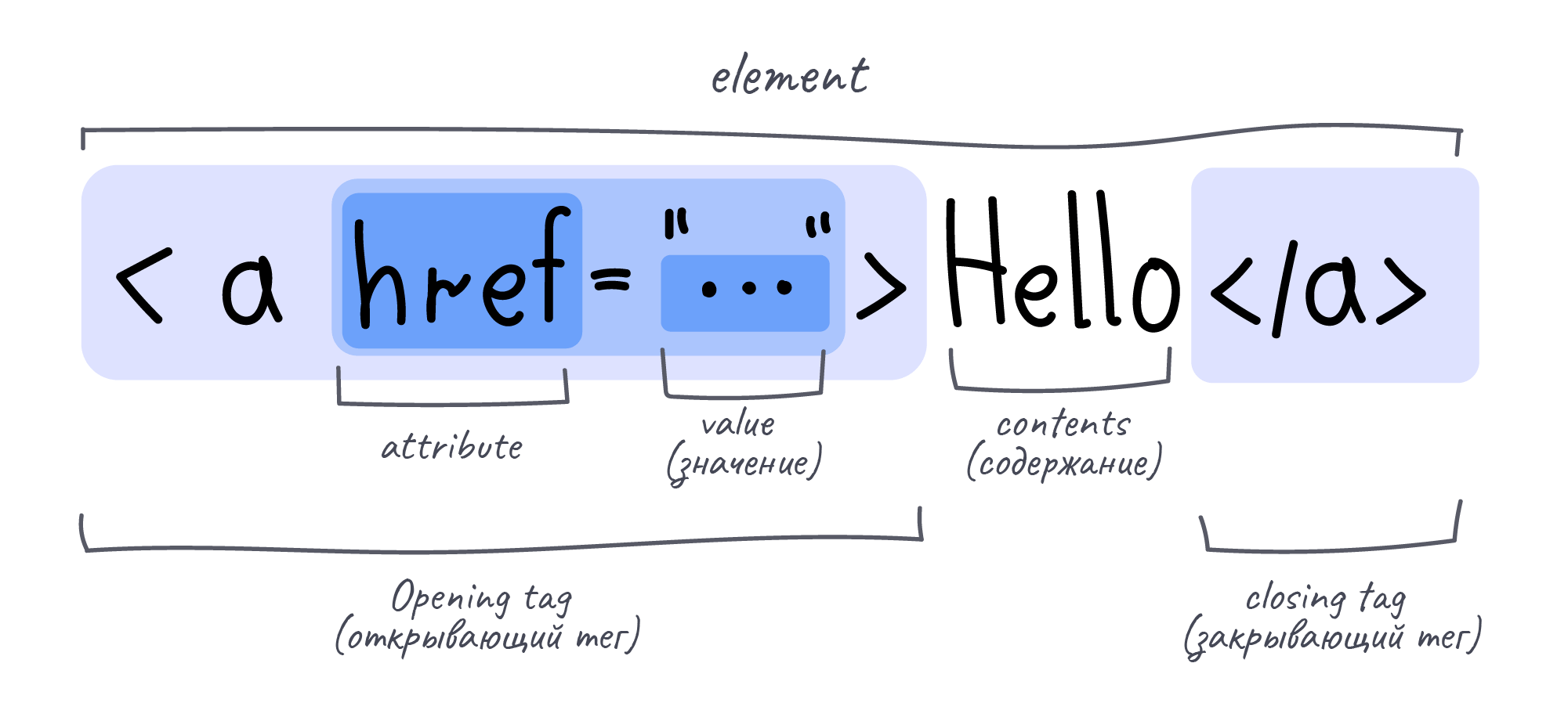 Общая схема тегов HTML